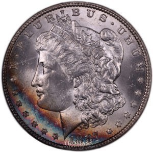 Dollar Morgan 1887 Binion collection NGC MS 63 avers
