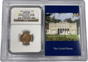 Farthing crichel house cache NGC MS 64 RD obverse