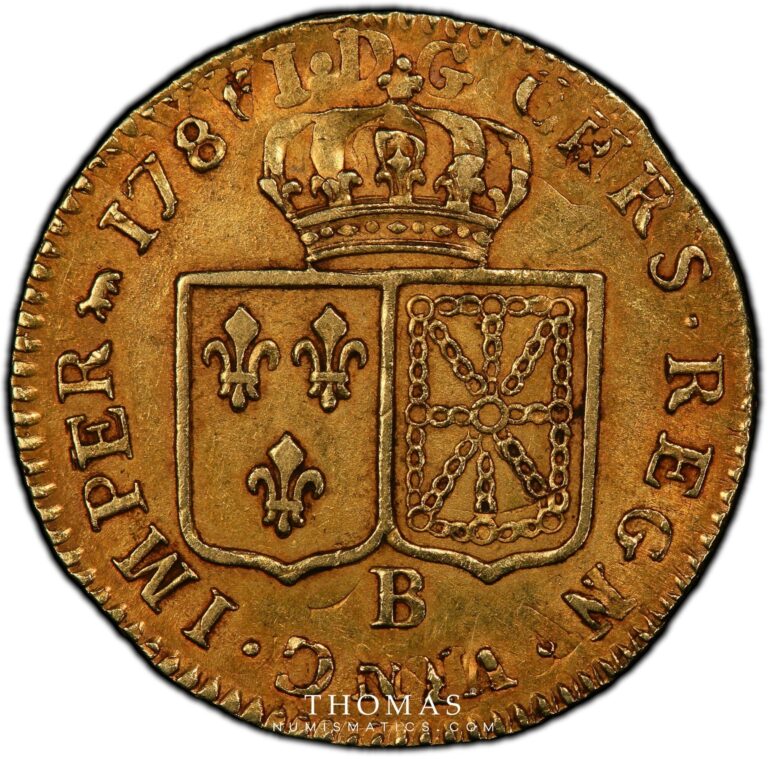 louis xvi louis gold or 1786 B flipover double struck reverse