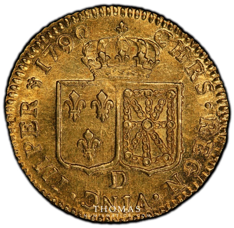 Monnaie louis xvi louis or 1790 D revers PCGS MS 61