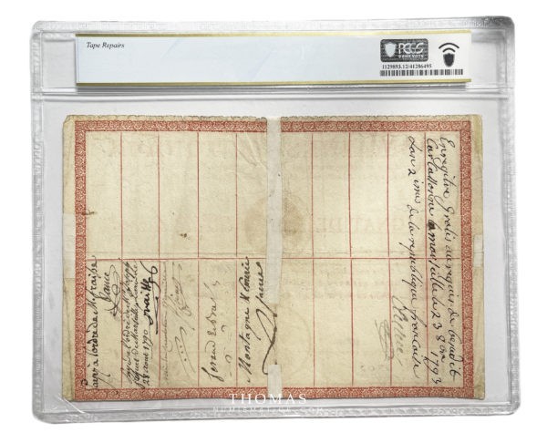 assignat 1000 livres rouges revers pcgs Fine 12