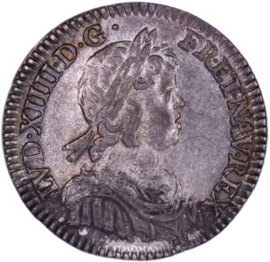 French royal coin louis xiv douzieme ecu 1644 A paris obverse