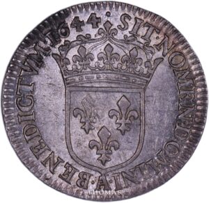 French royal coin louis xiv douzieme ecu 1644 A paris reverse