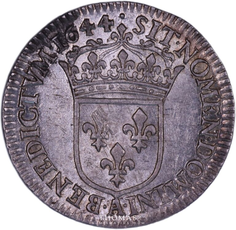 French royal coin louis xiv douzieme ecu 1644 A paris reverse