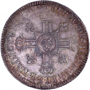 Monnaie louis XIV écu aux 8L Nantes revers