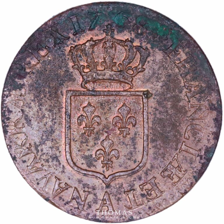 French royal coin Louis xv half sol 1768 A reverse