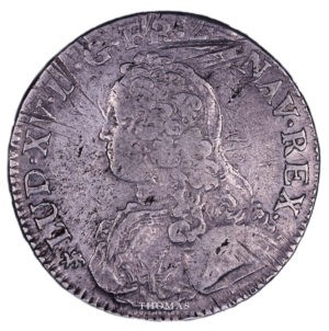 Avers de monnaie royale de Louis XV de l'écu 1736 T Nantes