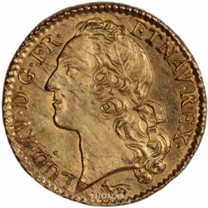 french royal coin louis xv mouffetard treasure Louis gold or bandeau 1753 A obverse-3