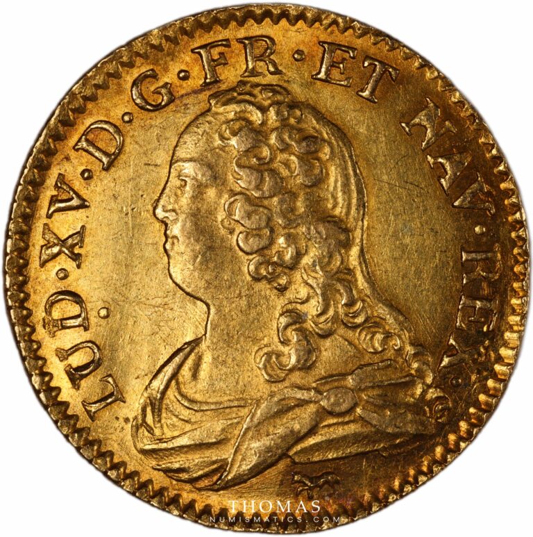 French royal coin louis xv mouffetard  The Treasure of Rue Mouffetard louis or lunettes 1726 A obverse