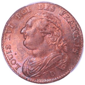 Monnaie louis xvi 12 deniers 1791 D avers-1