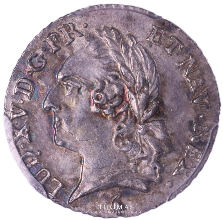 Avers de monnaie royale de louis xvi du vingtième d'écu 1779 A Paris PCGS MS 63
