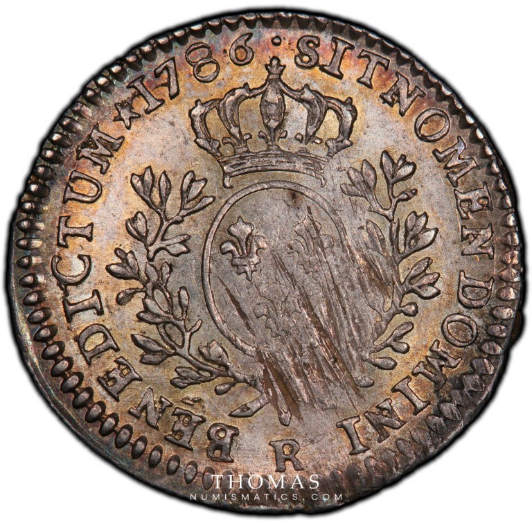 Monnaie louis xvi dixieme 1786 R revers pcgs ms 62