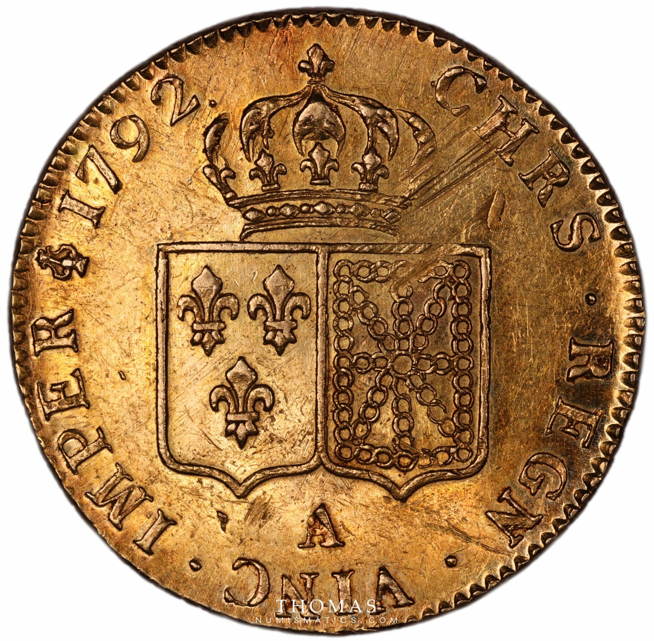 Louis XVI Double Louis d'or à la tête nue 1792 A Paris Thomas Numismatics