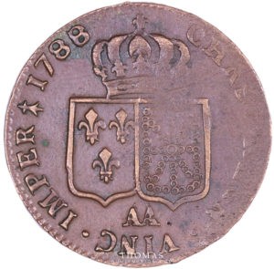 Monnaie louis xvi Double louis or faux d'époque 1788 AA metz revers