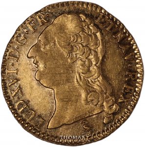 Avers de louis d'or à la tête nue de Louis XVI 1786 A Paris dans un état superbe