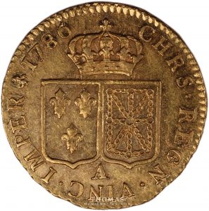 Revers de louis d'or à la tête nue de Louis XVI 1786 A Paris dans un état superbe