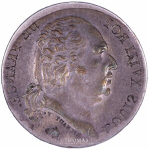 Revers de monnaie incuse Louis XVIII de 1 franc