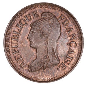 Avers de l'essai de 10 centimes dupré 1870 BB strasbourg