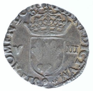 French royal coin Henri III huitieme d’écu croix de face 1579 error legend 1759 rennes reverse