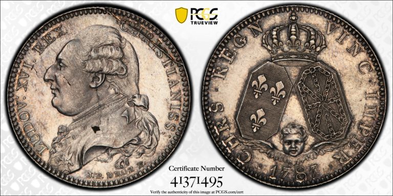 Louis xvi Ecu calonne 1787 argent PCGS SP63