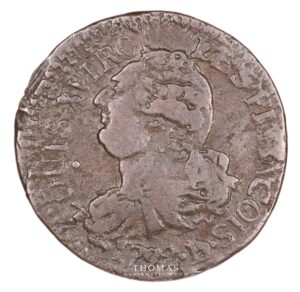 French royal coin 3 deniers 1792 DL roanne alain bouny collection obverse