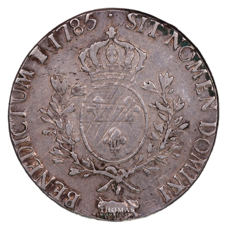 Revers de monnaie royale de Louis XVI de l'écu 1785 Pau