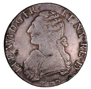 Avers de monnaie royale de Louis XVI de l'écu 1785 Pau