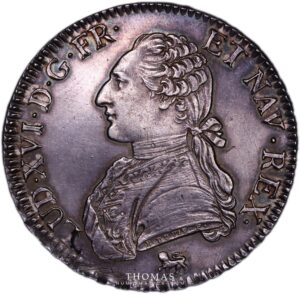 Monnaie Écu Louis XVI 1792 A Paris avers