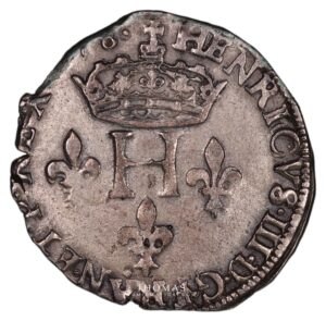 French royal coin henri III double sol parisis dijon domeni error legend obverse