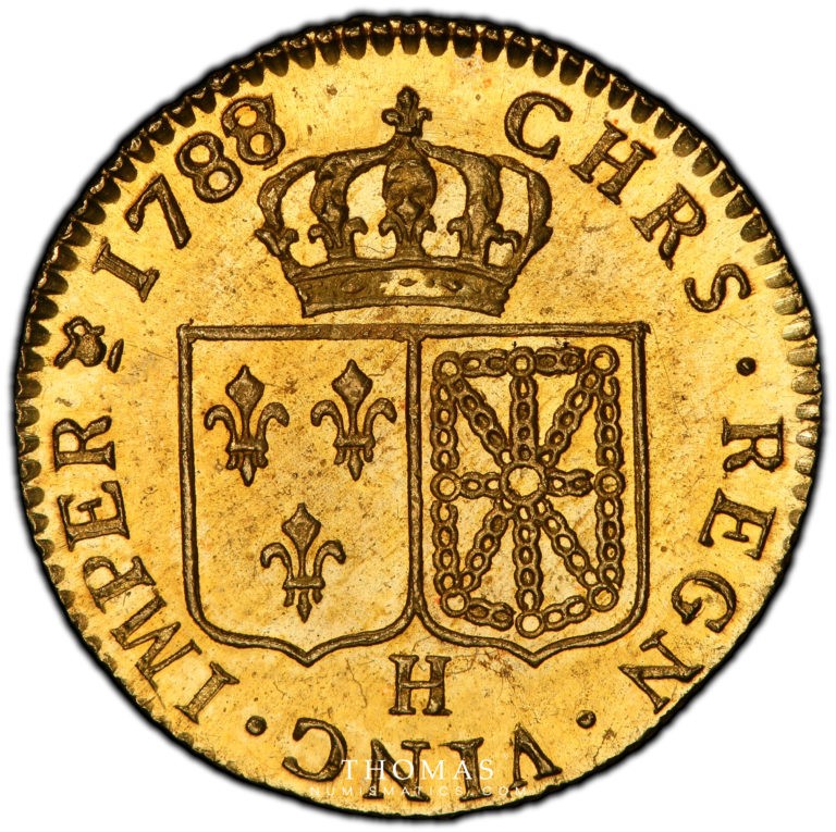 Monnaie louis xvi louis or 1788 H la rochelle NVA avers PCGS MS 64 revers