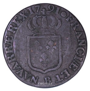 Revers d'un sol faux d'époque de Louis XVI 1791 B Rouen