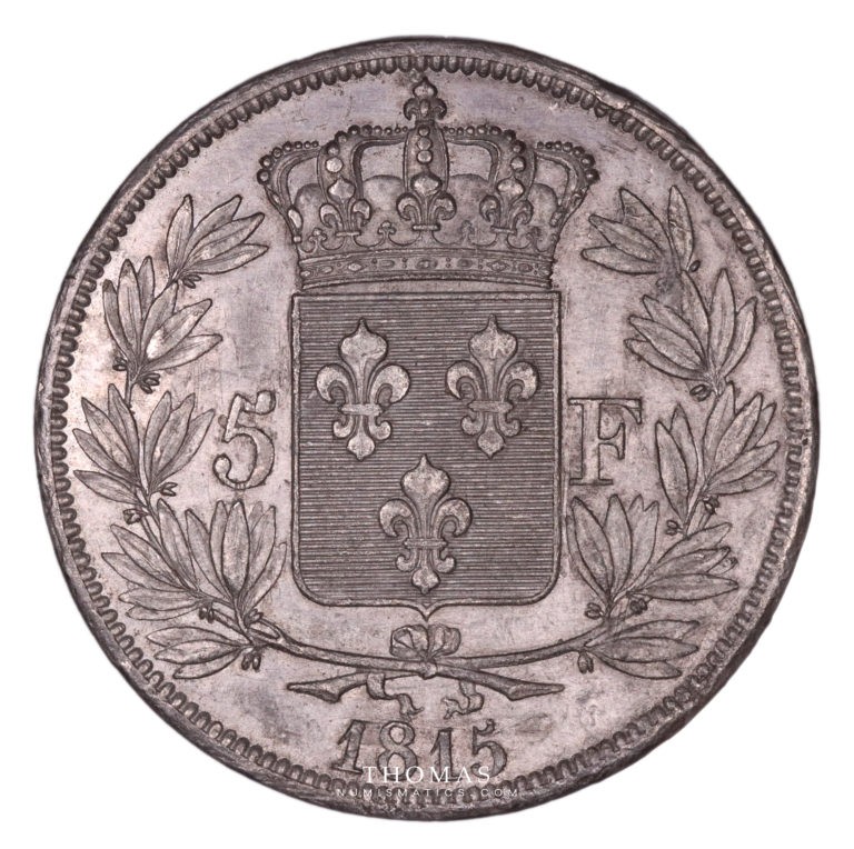 Revers d'essai en étain de 5 francs louis xviii 1815