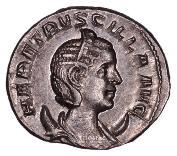 Avers de monnaie romaine de l'antoninien Etruscille