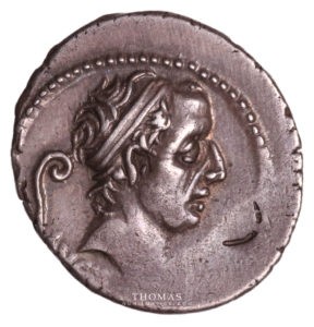 Avers de monnaie romaine du denier de Marcia