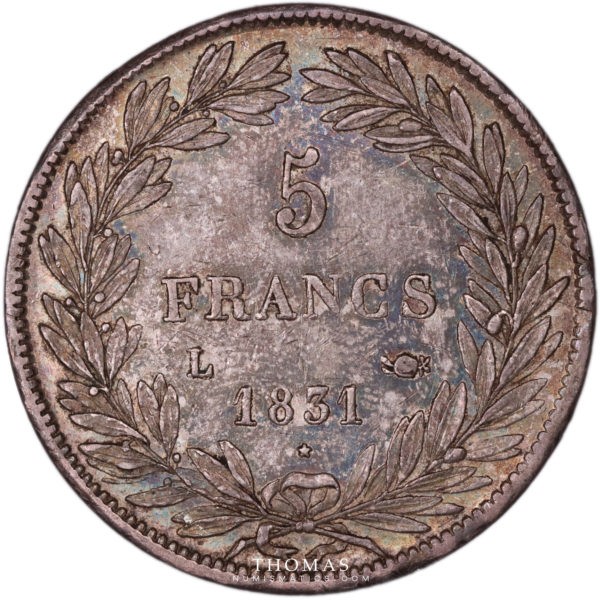 5 francs 1831 L Bayonne louis philippe I revers