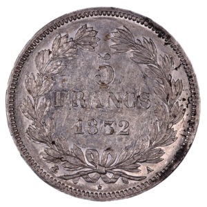 5 francs louis philippe 1832 A Paris revers