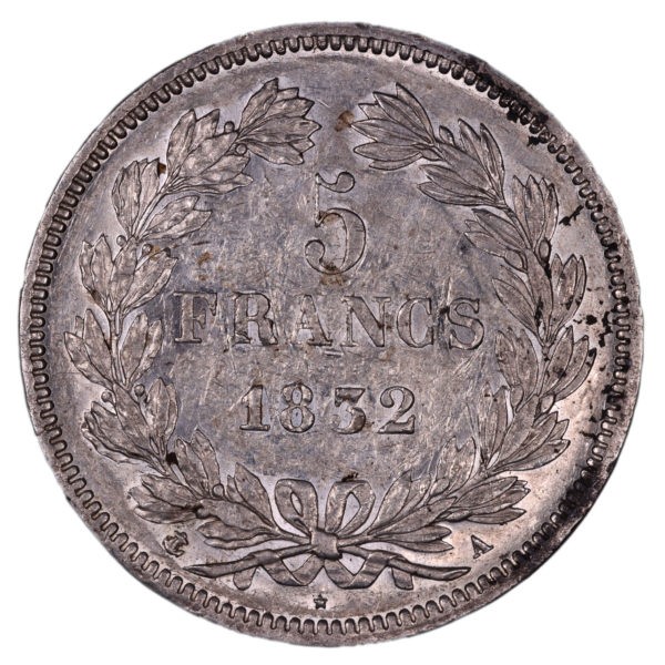 5 francs louis philippe 1832 A Paris revers