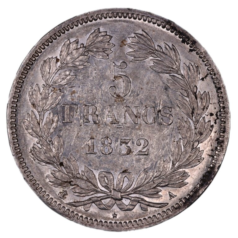 5 francs louis philippe 1832 A Paris reverse