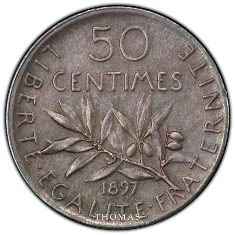 50 centimes marianne 1897 reverse pcgs sp 63