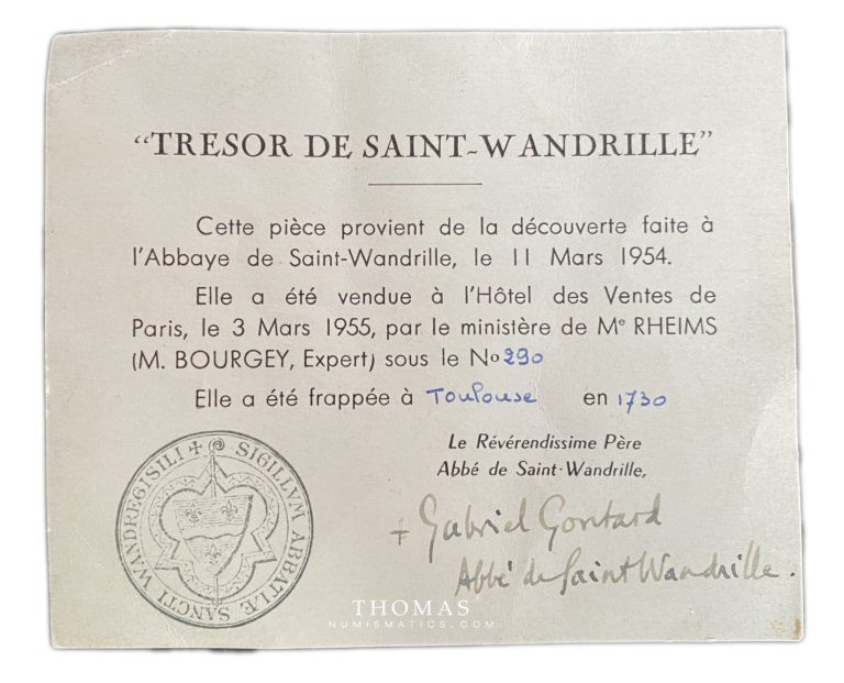 certificat trésor saint wandrille