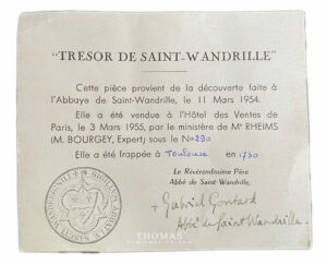 certificate treasure saint - wandrille bourgey
