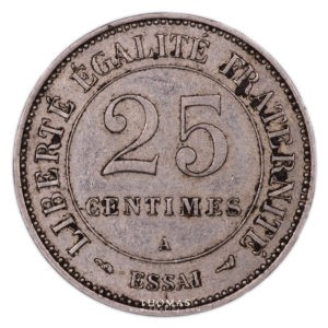 Revers d'essai de 25 centimes merley 1902 A Paris