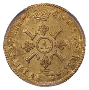 monnaie ancienne Louis d'or aux 4L louis xiv pcgs revers