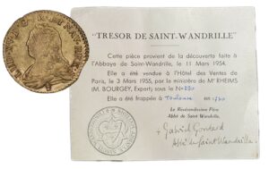 louis dor gold saint wandrille treasure certificate