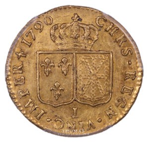 Revers de Louis XVI du louis d'or à la tête nue 1790 i limoges PCGS