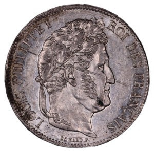 Louis philippe 5 francs 1839 W Lille avers