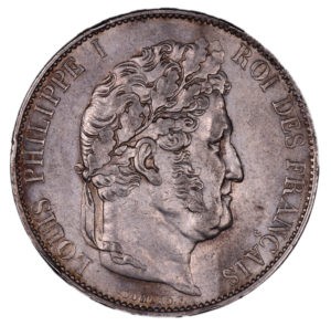 Louis philippe 5 francs 1844 W Lille avers