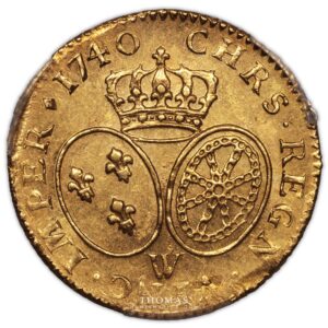 Monnaie - France - Louis XV - Louis d'or au bandeau - 1740 W Lille - PCGS MS 63 - Trésor de la rue Mouffetard -2-1