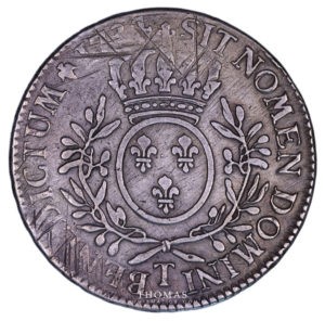 Monnaie royale française écu louis xv 1734 T Nantes revers