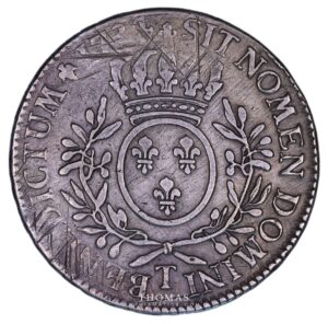 French royal coin -louis-xv-ecu-1734-T Nantes reverse